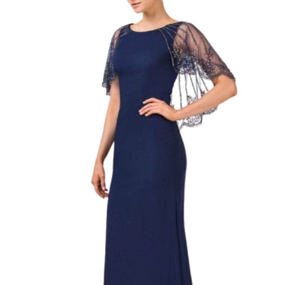 NWT Eureka Fashion 7003 Satin Mother of the Bride Dress Blue size 4XL - Picture 1 of 6